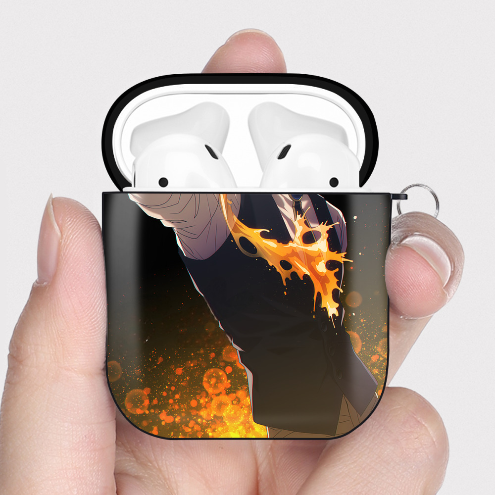 （画像用） 名探偵コナン Detective Conan AirPods 第2世代保護ケース ハードシェル ブラック 耐衝撃・防指紋・カラビナ付き