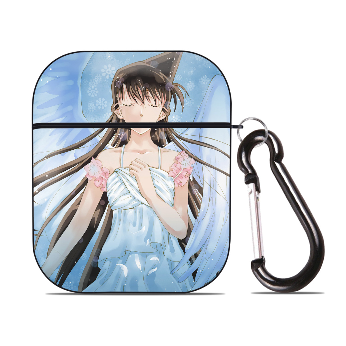（画像用） 名探偵コナン Detective Conan AirPods 第2世代保護ケース ハードシェル ブラック 耐衝撃・防指紋・カラビナ付き