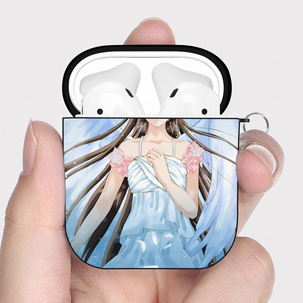 （画像用） 名探偵コナン Detective Conan AirPods 第2世代保護ケース ハードシェル ブラック 耐衝撃・防指紋・カラビナ付き