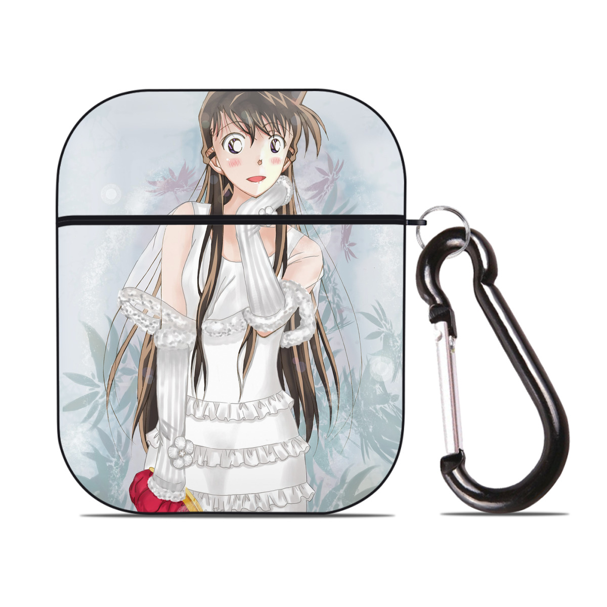 （画像用） 名探偵コナン Detective Conan AirPods 第2世代保護ケース ハードシェル ブラック 耐衝撃・防指紋・カラビナ付き