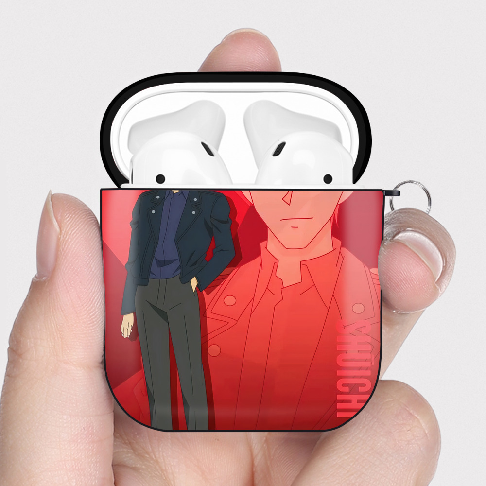 （画像用） 名探偵コナン Detective Conan AirPods 第2世代保護ケース ハードシェル ブラック 耐衝撃・防指紋・カラビナ付き
