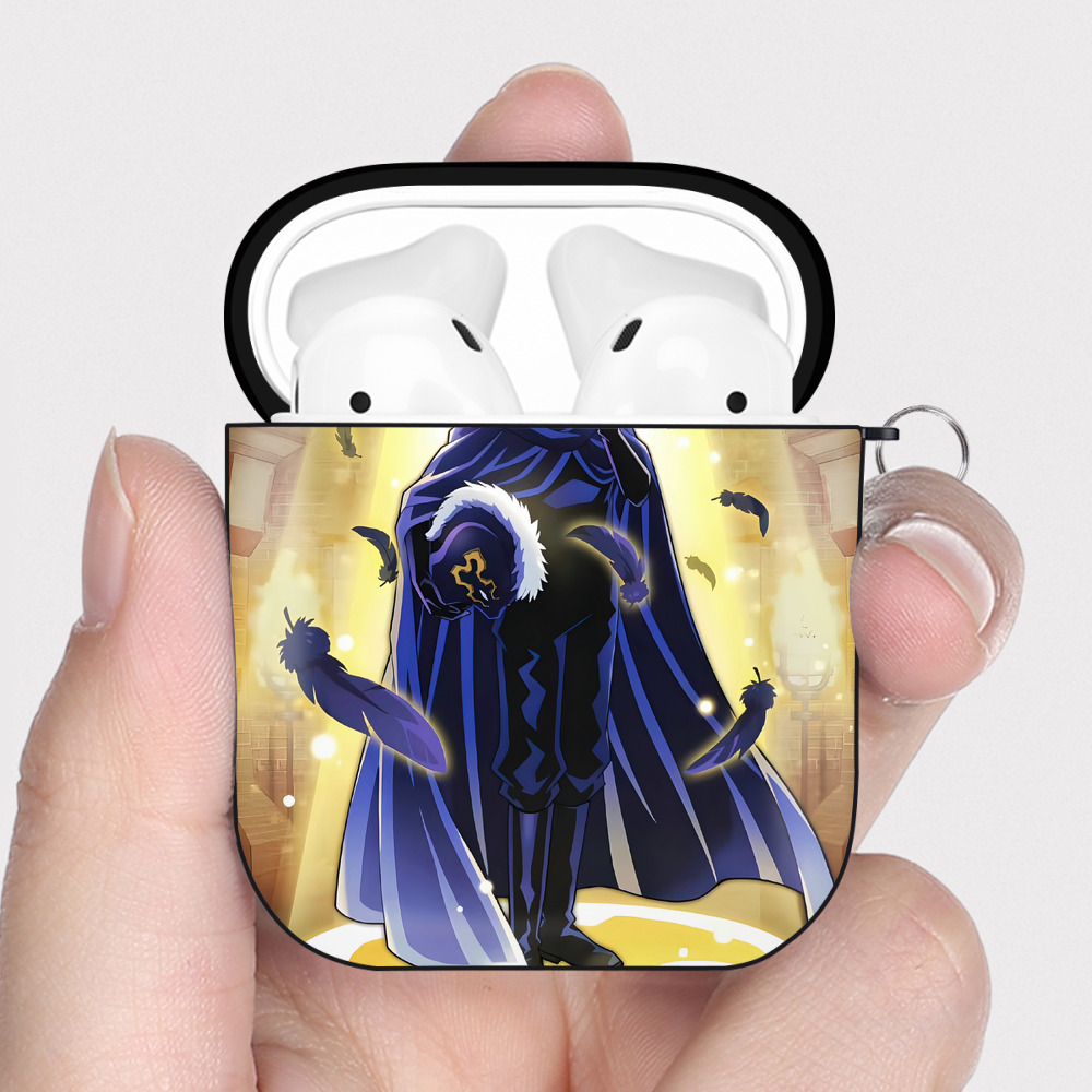 （画像用） 名探偵コナン Detective Conan AirPods 第2世代保護ケース ハードシェル ブラック 耐衝撃・防指紋・カラビナ付き