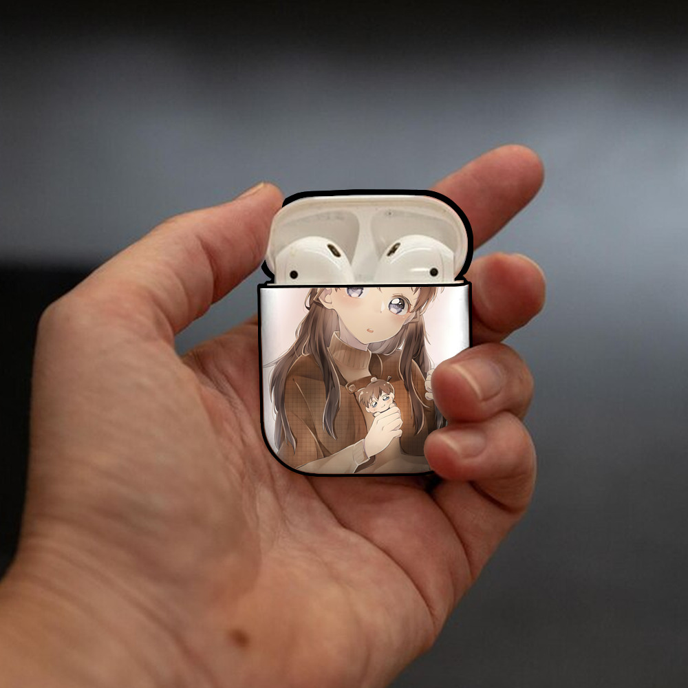名探偵コナン Detective Conan AirPods 第2世代保護ケース ハードシェル ブラック 耐衝撃・防指紋・カラビナ付き
