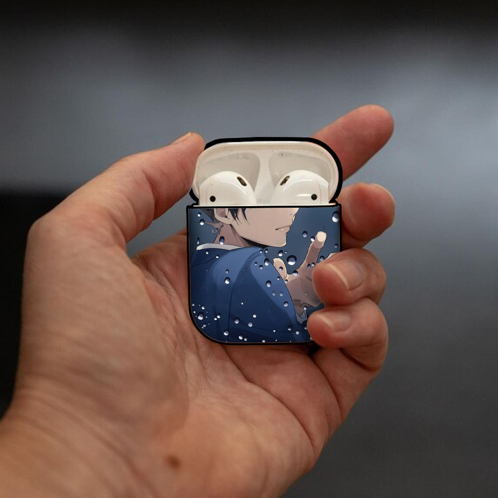名探偵コナン Detective Conan AirPods 第2世代保護ケース ハードシェル ブラック 耐衝撃・防指紋・カラビナ付き