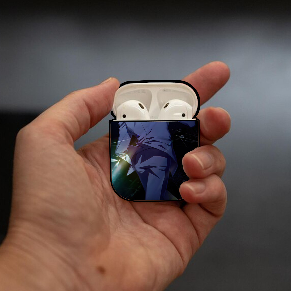 名探偵コナン Detective Conan AirPods 第2世代保護ケース ハードシェル ブラック 耐衝撃・防指紋・カラビナ付き