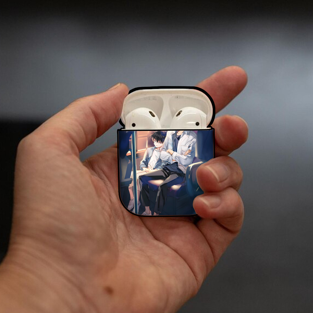 名探偵コナン Detective Conan AirPods 第2世代保護ケース ハードシェル ブラック 耐衝撃・防指紋・カラビナ付き