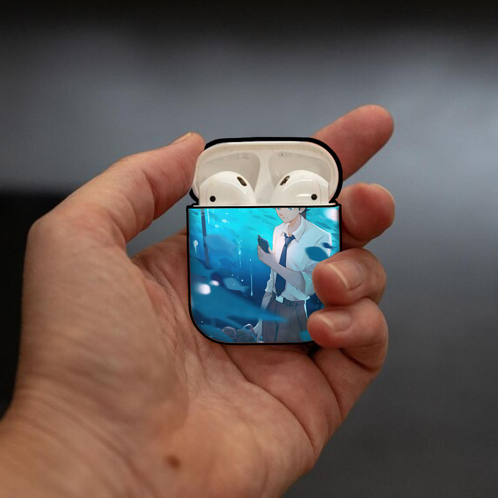 名探偵コナン Detective Conan AirPods 第2世代保護ケース ハードシェル ブラック 耐衝撃・防指紋・カラビナ付き