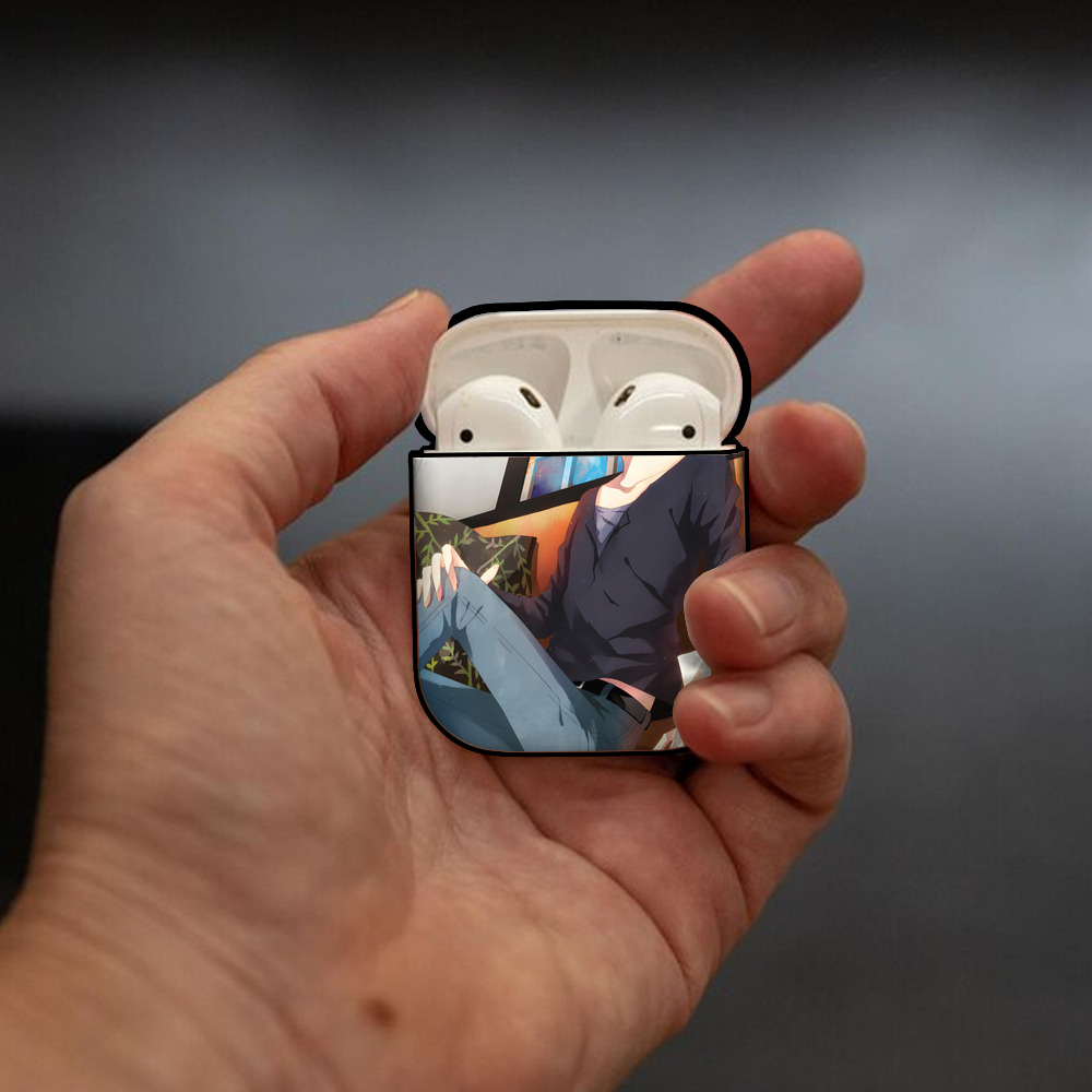 名探偵コナン Detective Conan AirPods 第2世代保護ケース ハードシェル ブラック 耐衝撃・防指紋・カラビナ付き