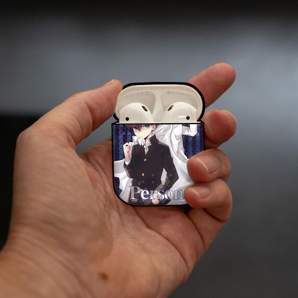 名探偵コナン Detective Conan AirPods 第2世代保護ケース ハードシェル ブラック 耐衝撃・防指紋・カラビナ付き