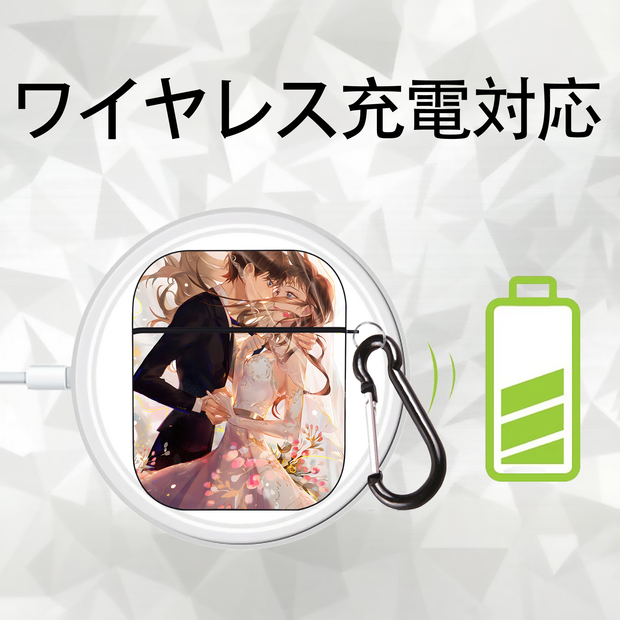 名探偵コナン Detective Conan AirPods 第2世代保護ケース ハードシェル ブラック 耐衝撃・防指紋・カラビナ付き