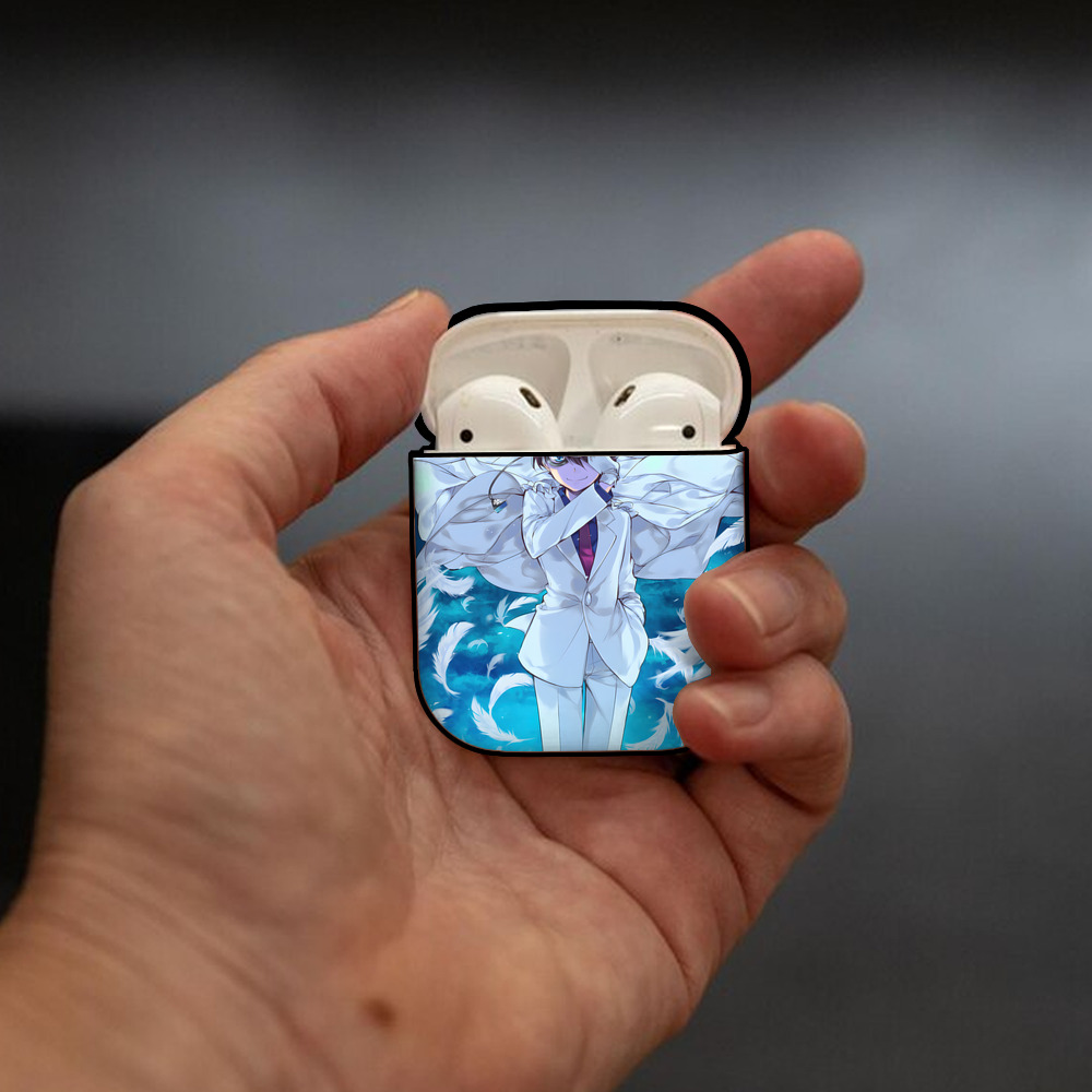 名探偵コナン Detective Conan AirPods 第2世代保護ケース ハードシェル ブラック 耐衝撃・防指紋・カラビナ付き