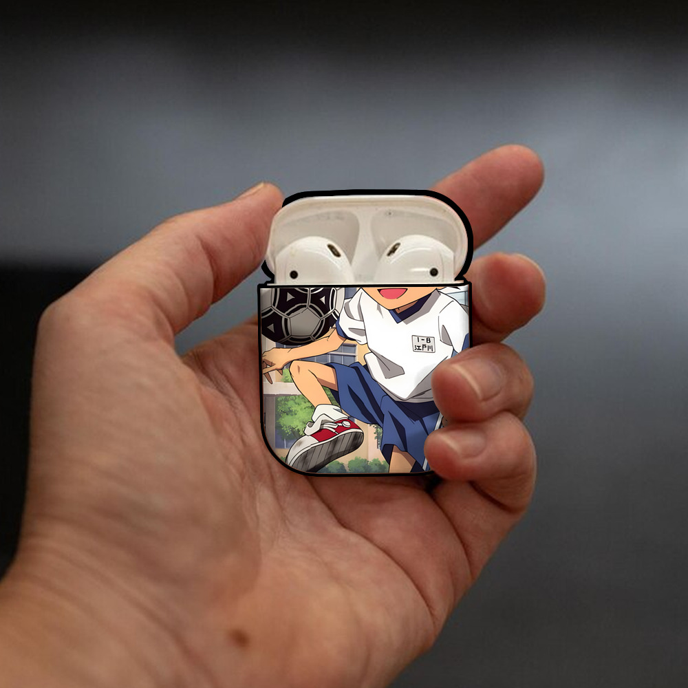 名探偵コナン Detective Conan AirPods 第2世代保護ケース ハードシェル ブラック 耐衝撃・防指紋・カラビナ付き