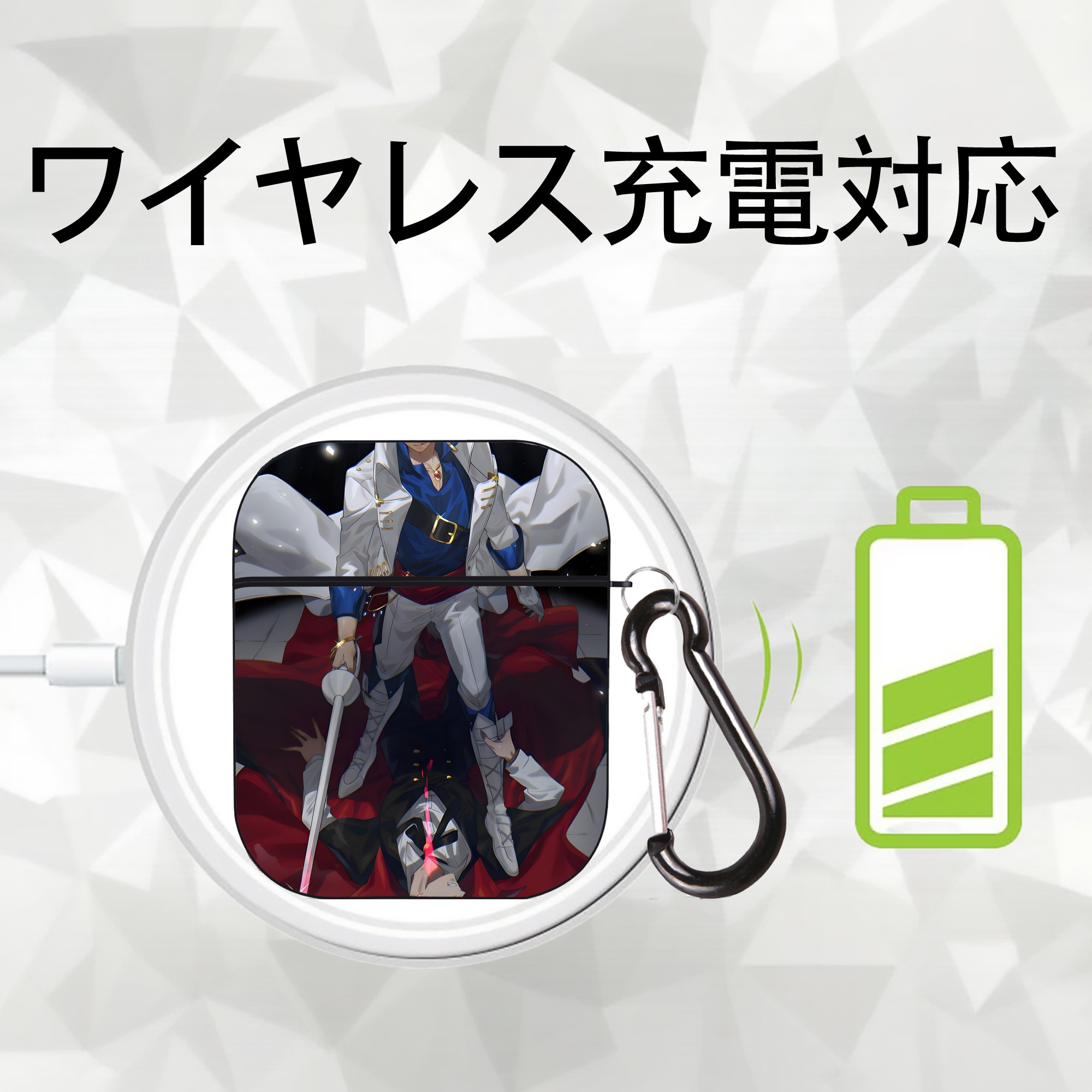 名探偵コナン Detective Conan AirPods 第2世代保護ケース ハードシェル ブラック 耐衝撃・防指紋・カラビナ付き
