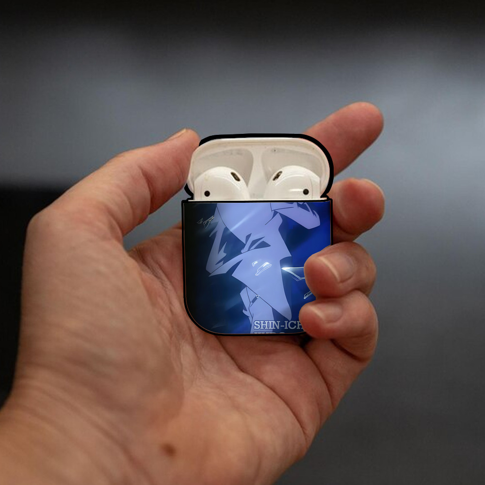 名探偵コナン Detective Conan AirPods 第2世代保護ケース ハードシェル ブラック 耐衝撃・防指紋・カラビナ付き
