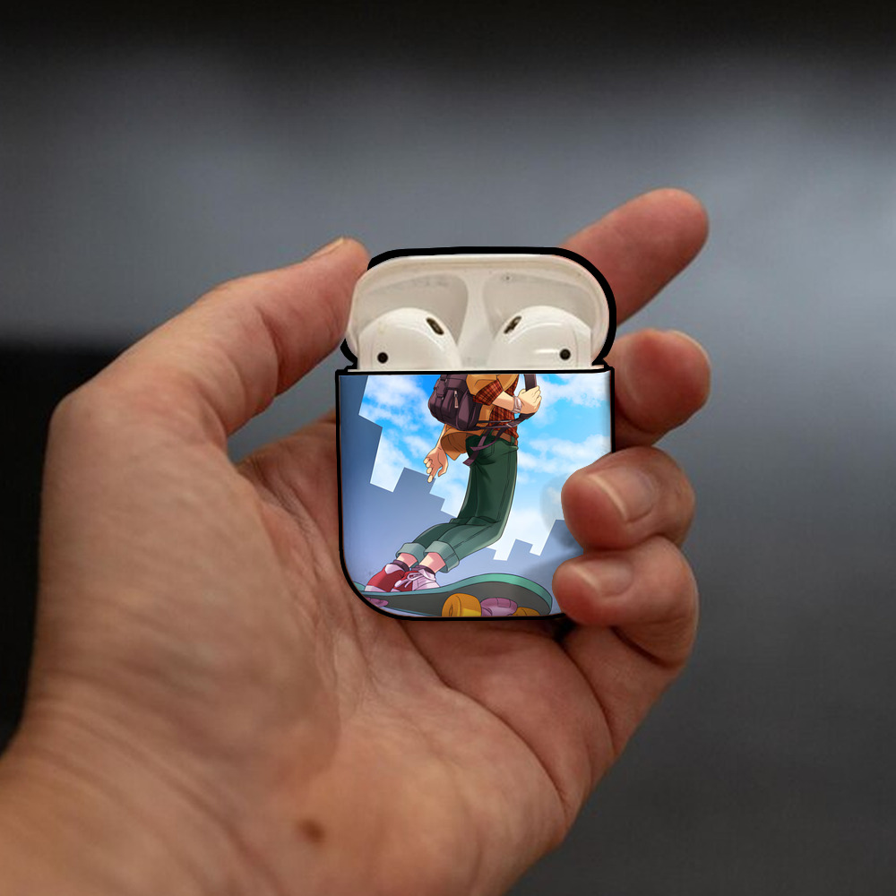 名探偵コナン Detective Conan AirPods 第2世代保護ケース ハードシェル ブラック 耐衝撃・防指紋・カラビナ付き