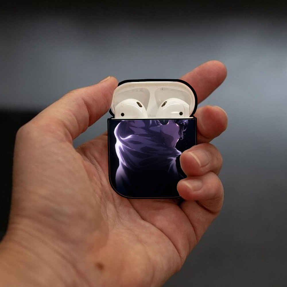 名探偵コナン Detective Conan AirPods 第2世代保護ケース ハードシェル ブラック 耐衝撃・防指紋・カラビナ付き