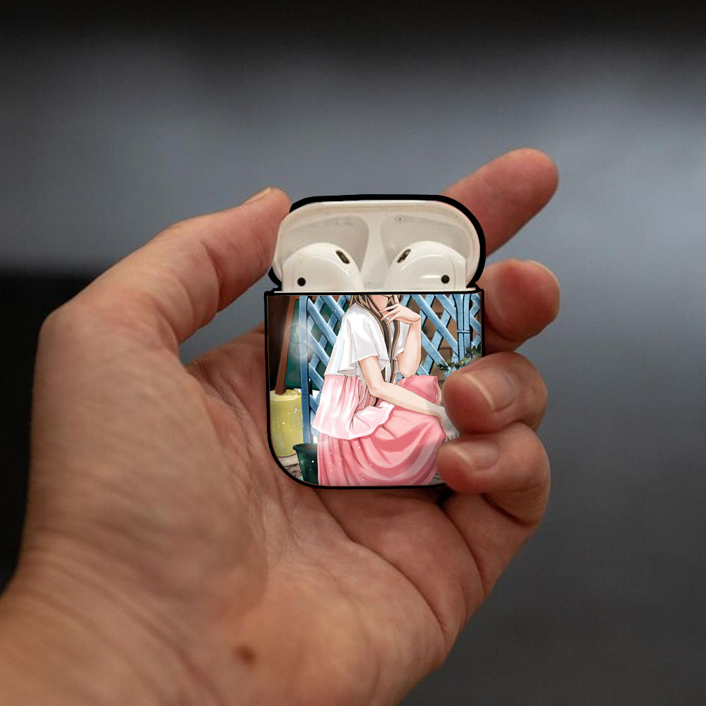 名探偵コナン Detective Conan AirPods 第2世代保護ケース ハードシェル ブラック 耐衝撃・防指紋・カラビナ付き