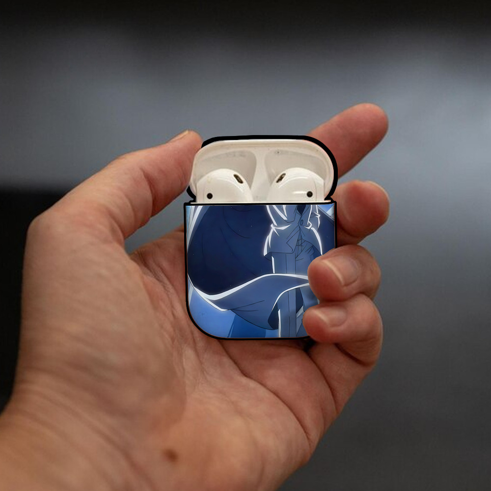 名探偵コナン Detective Conan AirPods 第2世代保護ケース ハードシェル ブラック 耐衝撃・防指紋・カラビナ付き