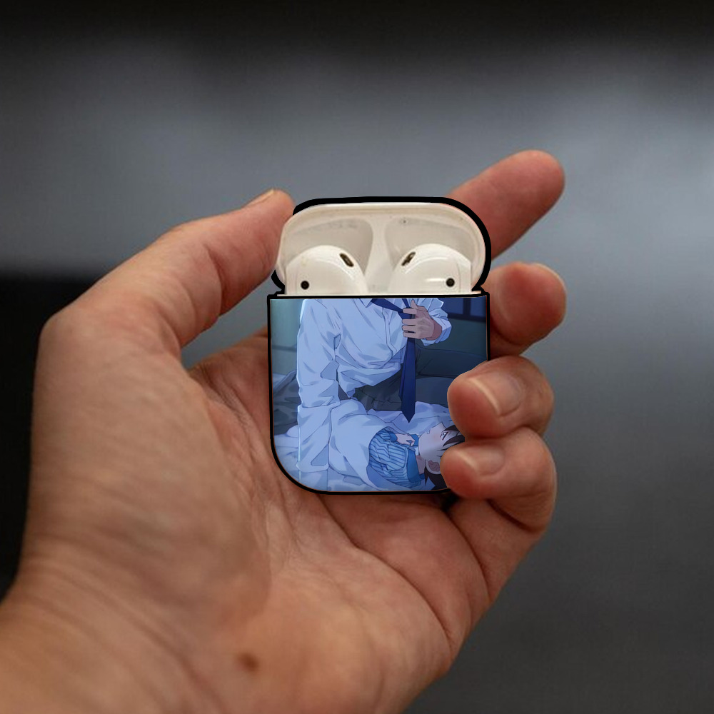 名探偵コナン Detective Conan AirPods 第2世代保護ケース ハードシェル ブラック 耐衝撃・防指紋・カラビナ付き