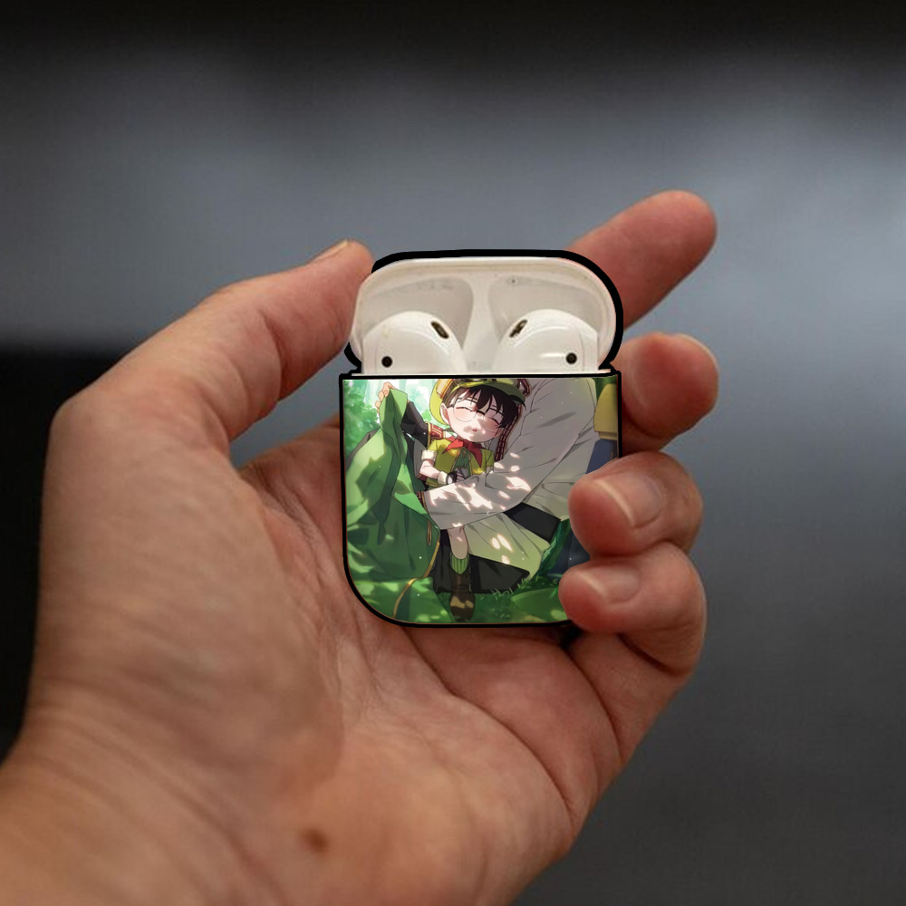 名探偵コナン Detective Conan AirPods 第2世代保護ケース ハードシェル ブラック 耐衝撃・防指紋・カラビナ付き
