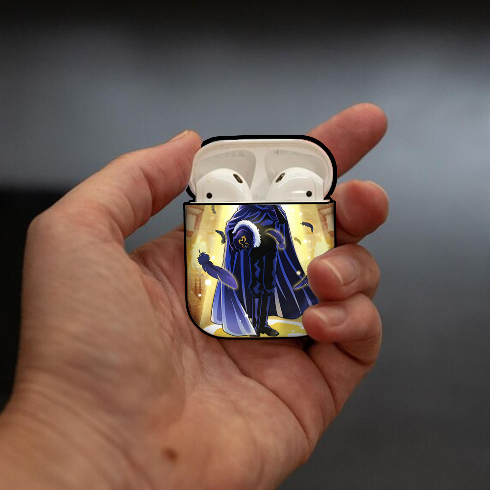 名探偵コナン Detective Conan AirPods 第2世代保護ケース ハードシェル ブラック 耐衝撃・防指紋・カラビナ付き
