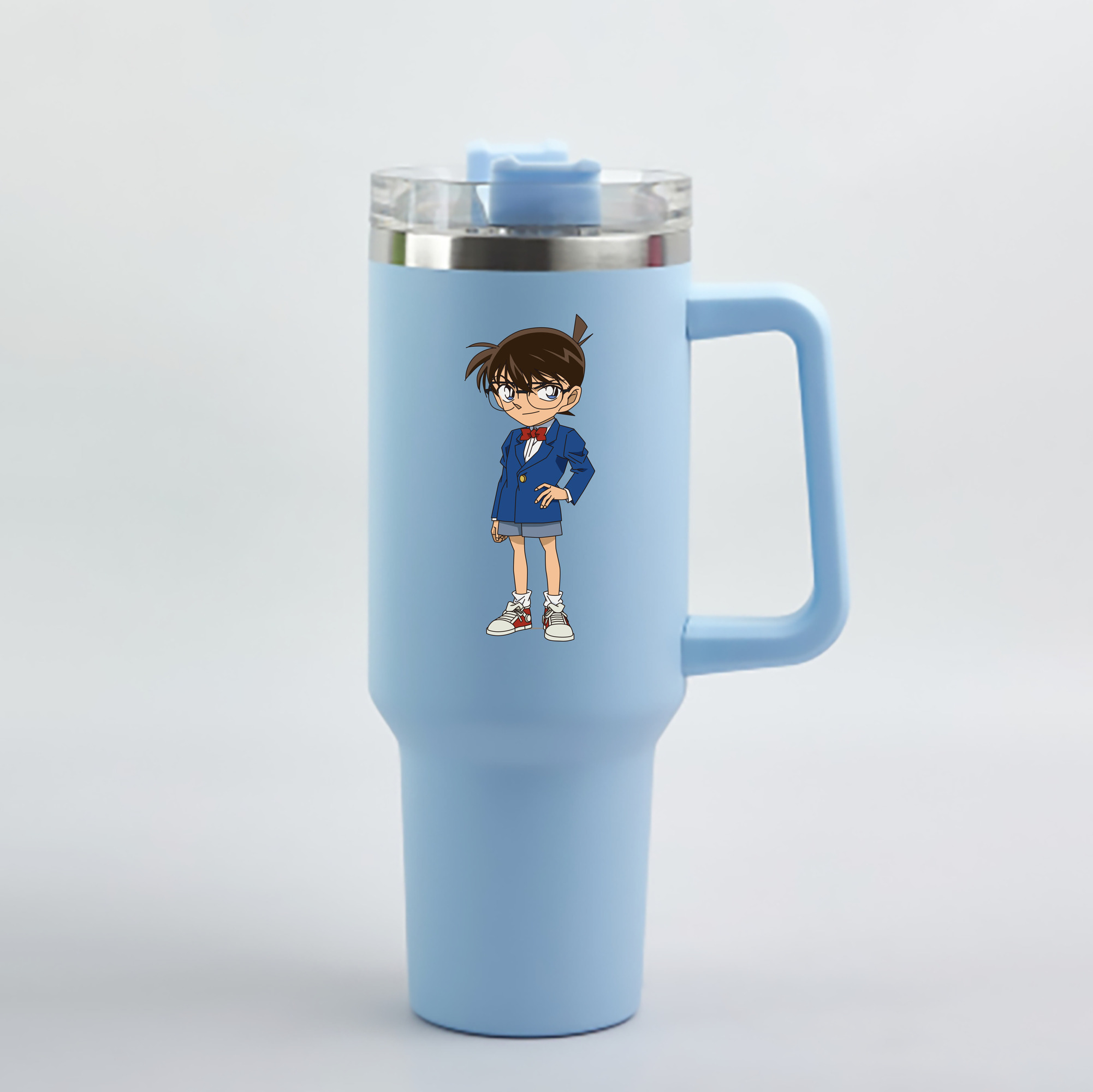 （画像用） 名探偵コナン 江戸川 コナン Detective Conan Conan Edogawa 1200mL車用タンブラー - クリスタルステッカー（プラスチックストロー付き）