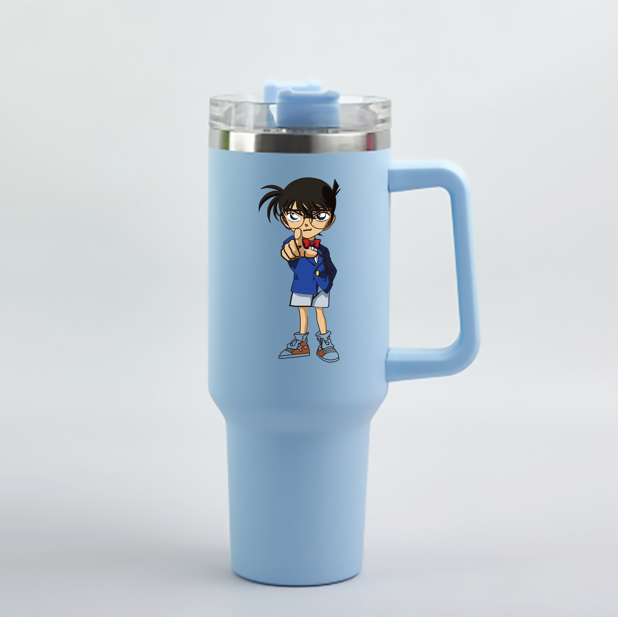 （画像用） 名探偵コナン 江戸川 コナン Detective Conan Conan Edogawa 1200mL車用タンブラー - クリスタルステッカー（プラスチックストロー付き）