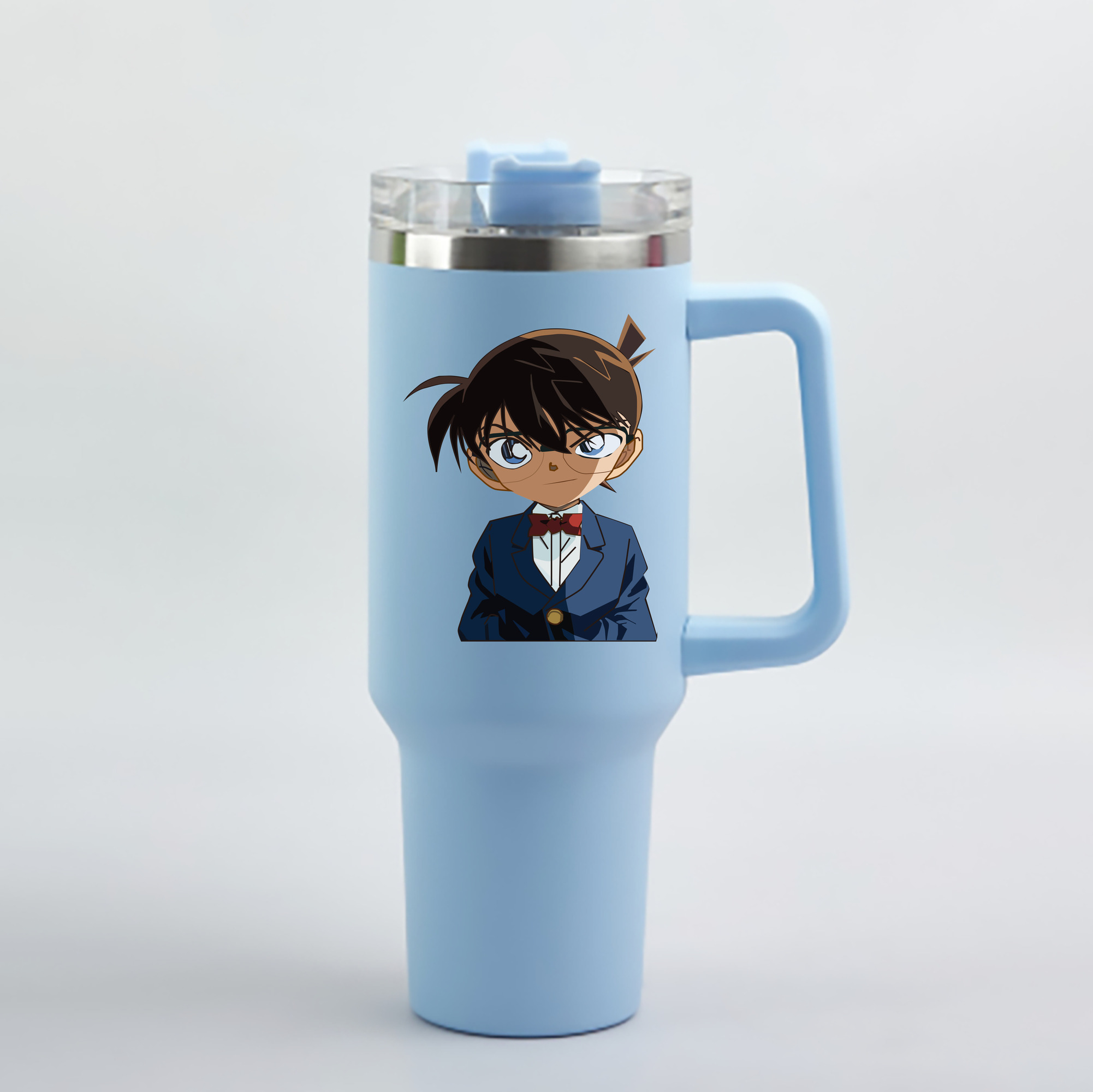 （画像用） 名探偵コナン 江戸川 コナン Detective Conan Conan Edogawa 1200mL車用タンブラー - クリスタルステッカー（プラスチックストロー付き）