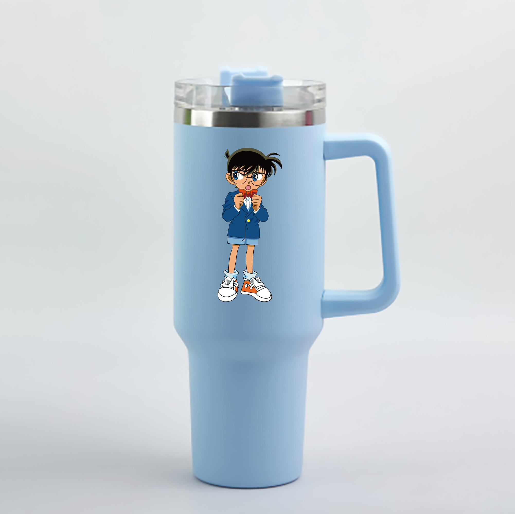 （画像用） 名探偵コナン 江戸川 コナン Detective Conan Conan Edogawa 1200mL車用タンブラー - クリスタルステッカー（プラスチックストロー付き）
