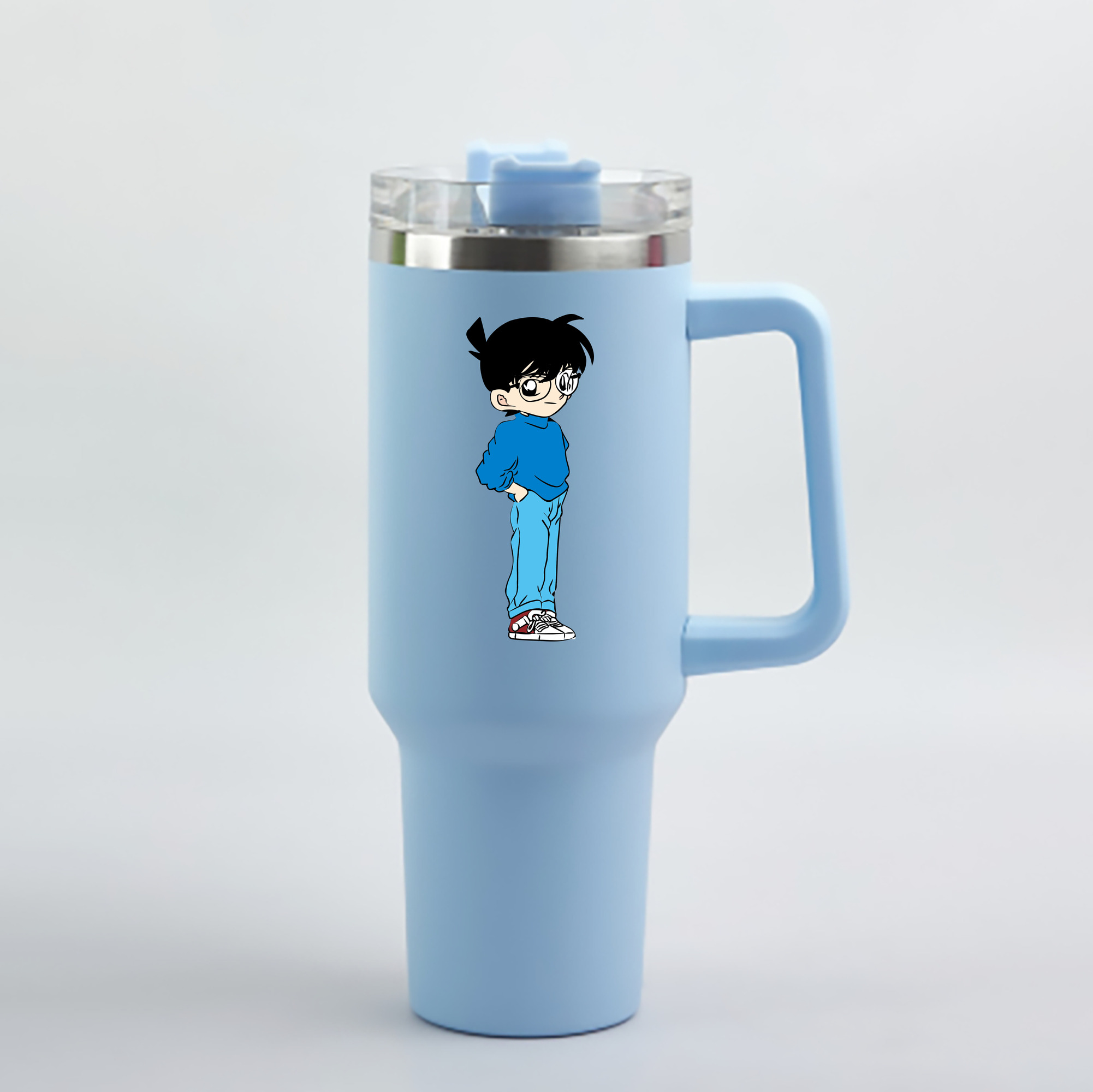 （画像用） 名探偵コナン 江戸川 コナン Detective Conan Conan Edogawa 1200mL車用タンブラー - クリスタルステッカー（プラスチックストロー付き）