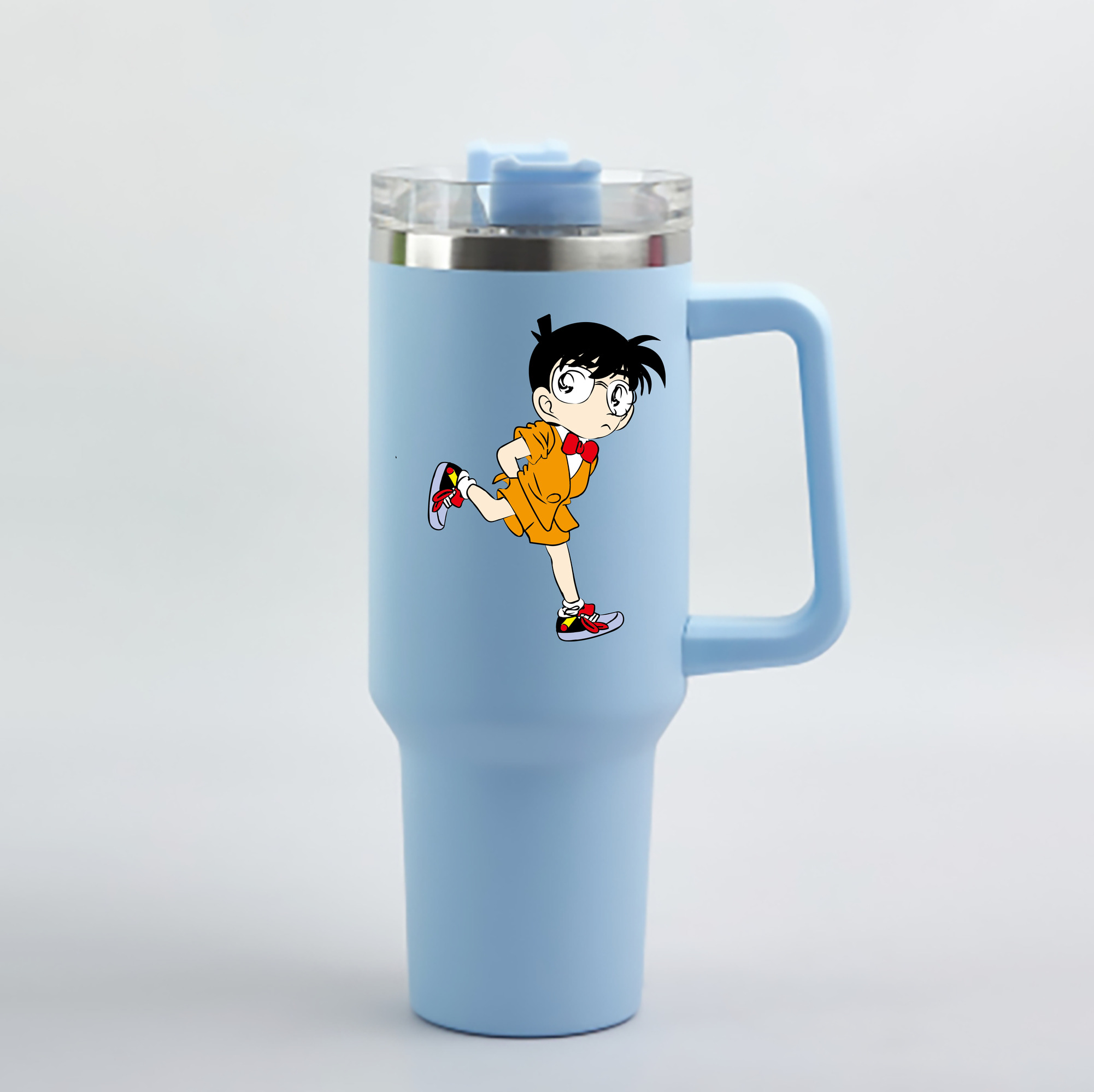 （画像用） 名探偵コナン 江戸川 コナン Detective Conan Conan Edogawa 1200mL車用タンブラー - クリスタルステッカー（プラスチックストロー付き）