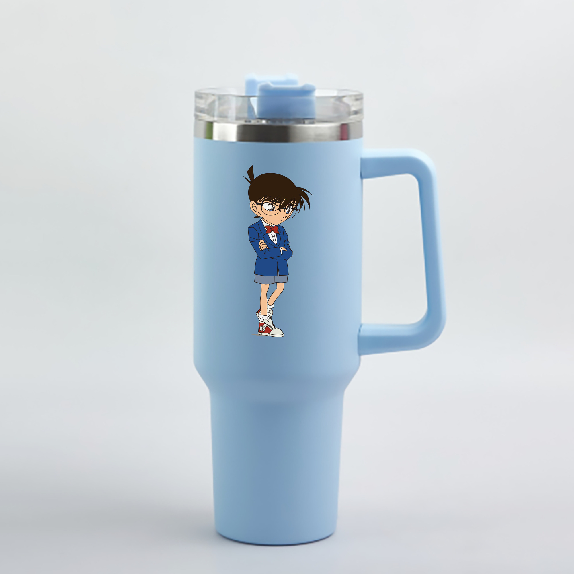 （画像用） 名探偵コナン 江戸川 コナン Detective Conan Conan Edogawa 1200mL車用タンブラー - クリスタルステッカー（プラスチックストロー付き）