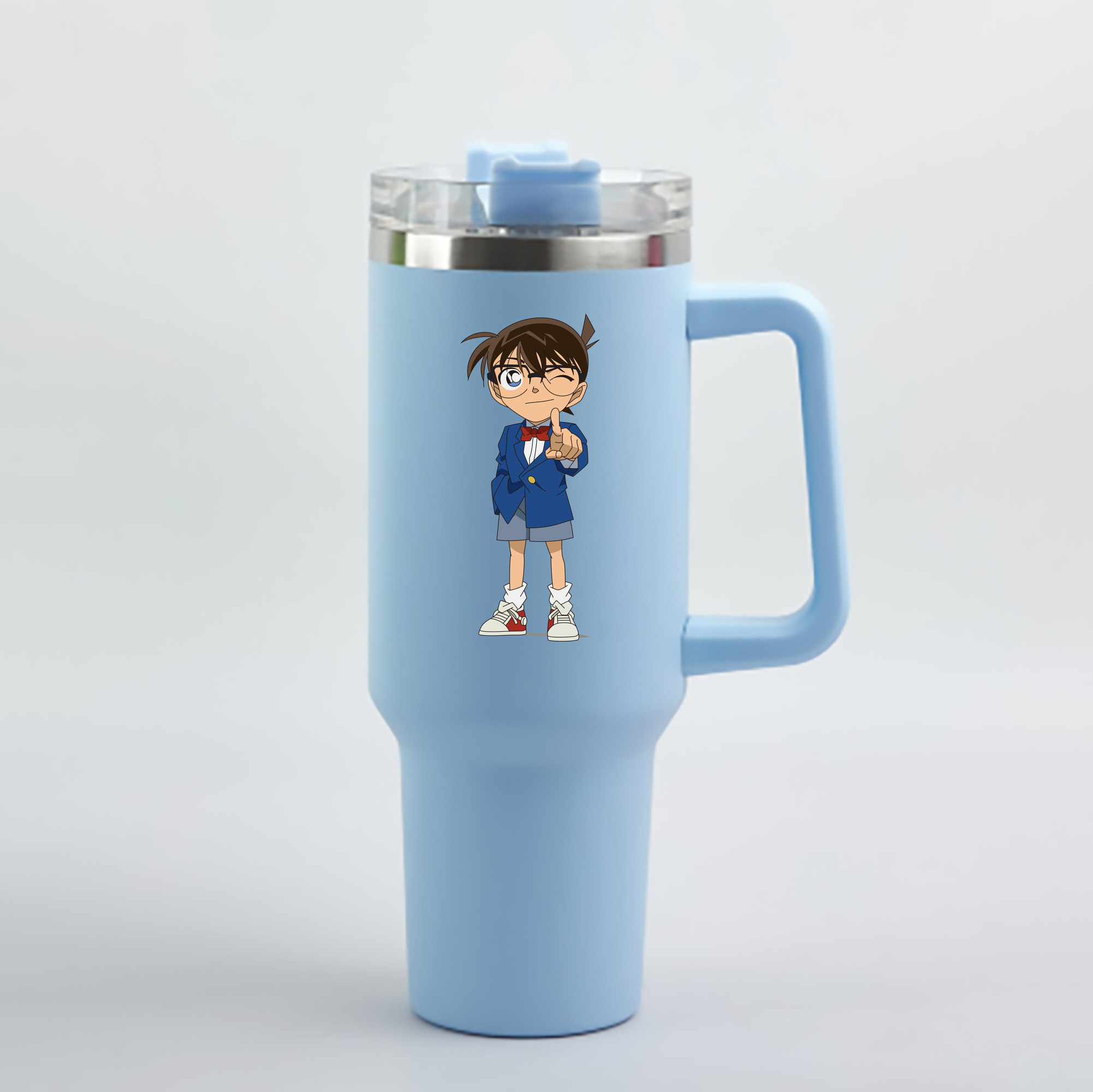 （画像用） 名探偵コナン 江戸川 コナン Detective Conan Conan Edogawa 1200mL車用タンブラー - クリスタルステッカー（プラスチックストロー付き）