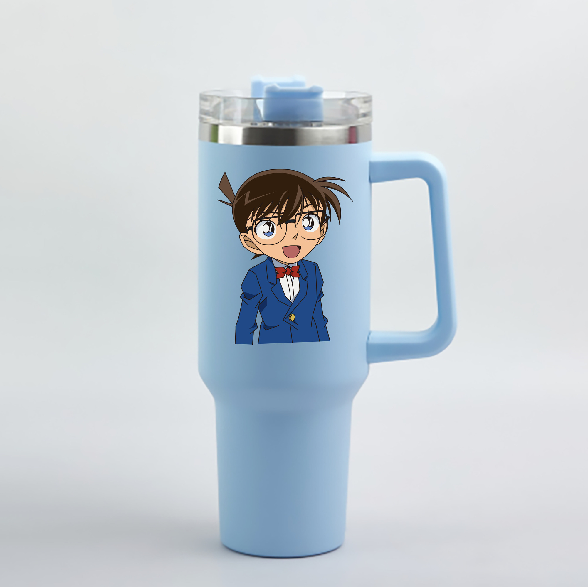 （画像用） 名探偵コナン 江戸川 コナン Detective Conan Conan Edogawa 1200mL車用タンブラー - クリスタルステッカー（プラスチックストロー付き）