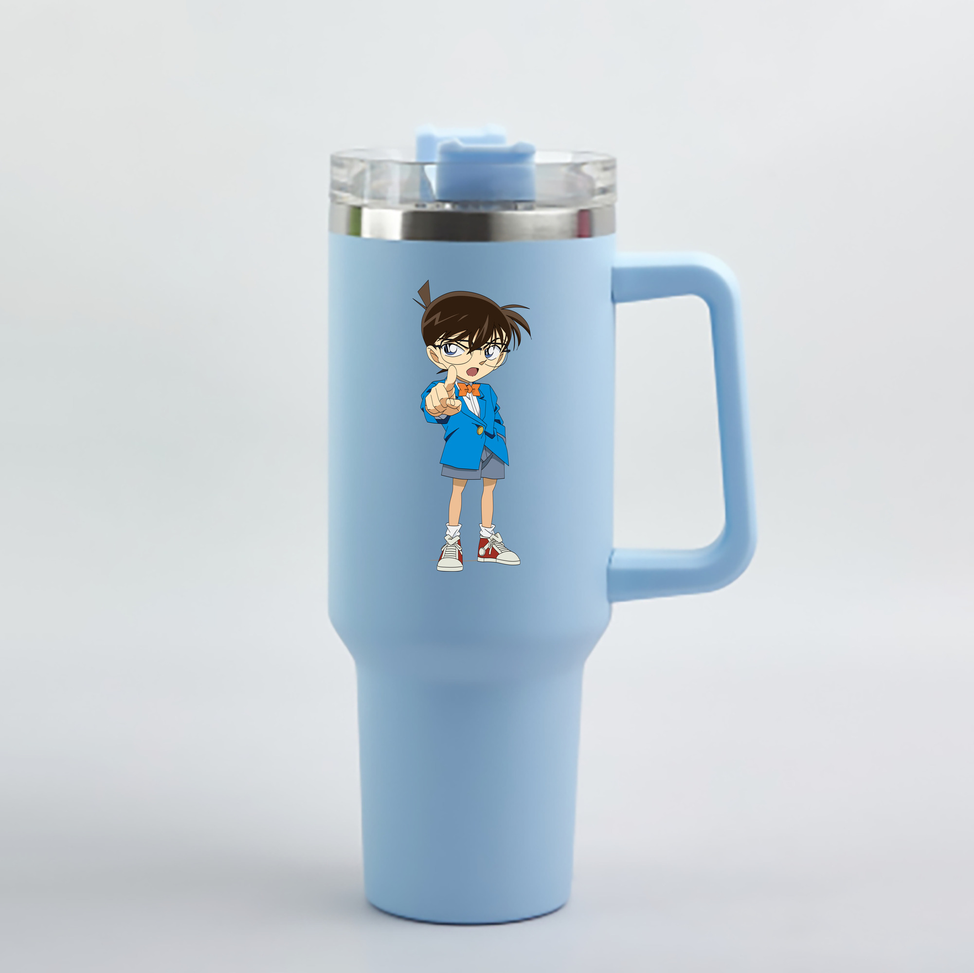 （画像用） 名探偵コナン 江戸川 コナン Detective Conan Conan Edogawa 1200mL車用タンブラー - クリスタルステッカー（プラスチックストロー付き）