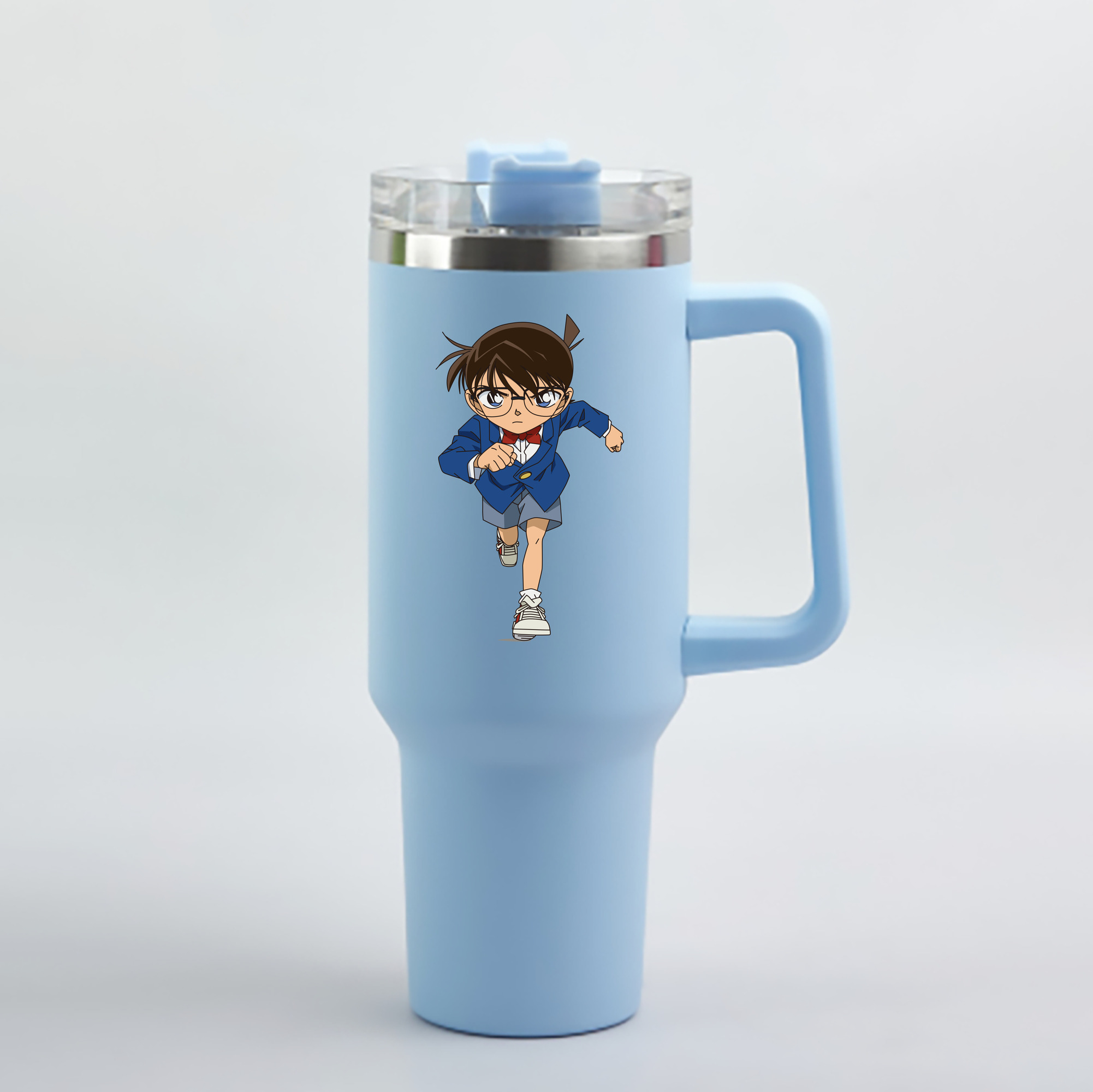 （画像用） 名探偵コナン 江戸川 コナン Detective Conan Conan Edogawa 1200mL車用タンブラー - クリスタルステッカー（プラスチックストロー付き）