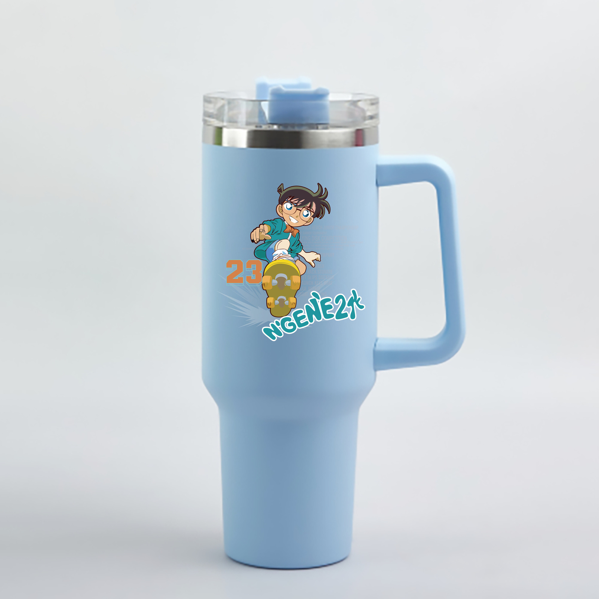 （画像用） 名探偵コナン 江戸川 コナン Detective Conan Conan Edogawa 1200mL車用タンブラー - クリスタルステッカー（プラスチックストロー付き）