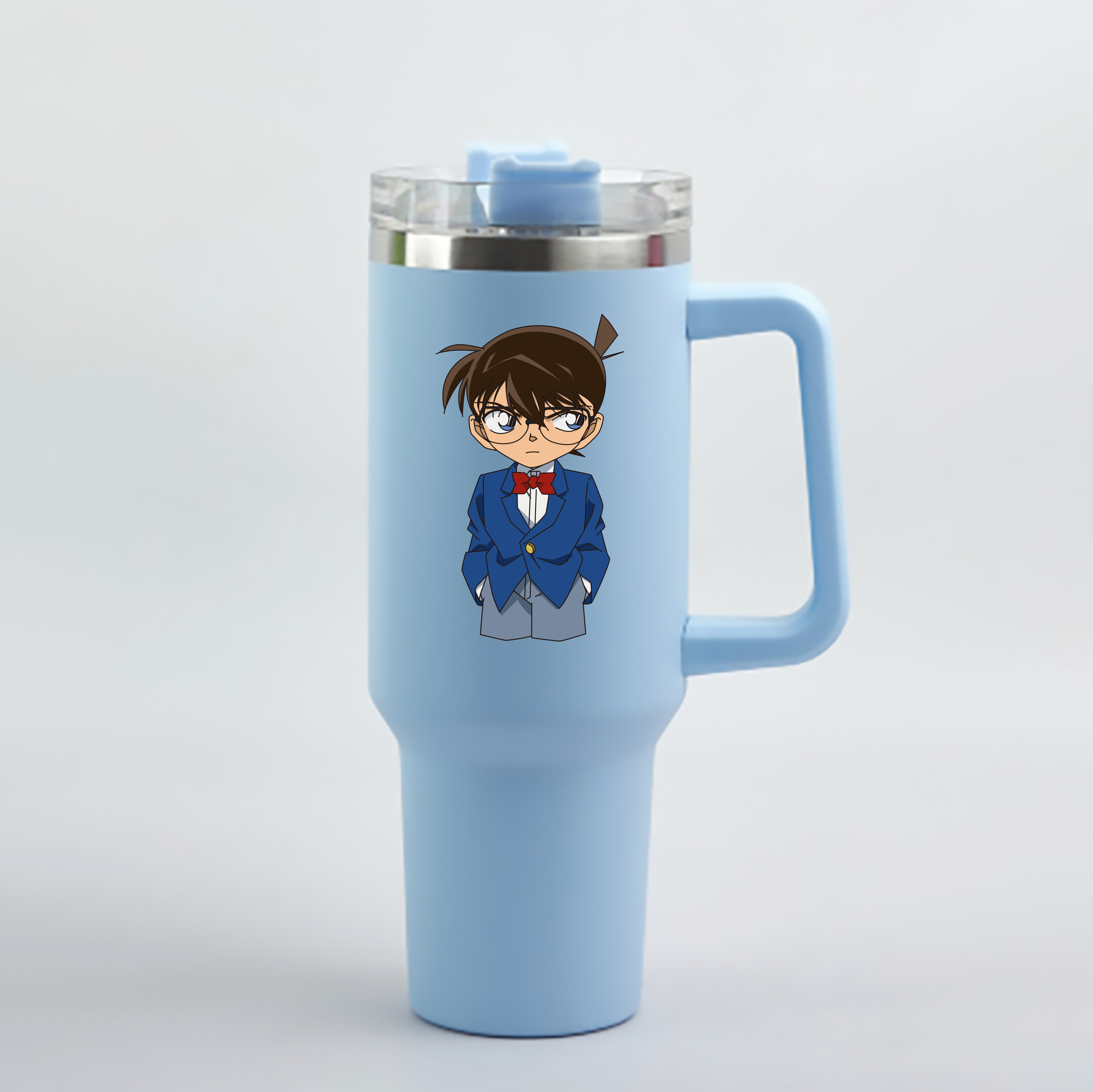 （画像用） 名探偵コナン 江戸川 コナン Detective Conan Conan Edogawa 1200mL車用タンブラー - クリスタルステッカー（プラスチックストロー付き）