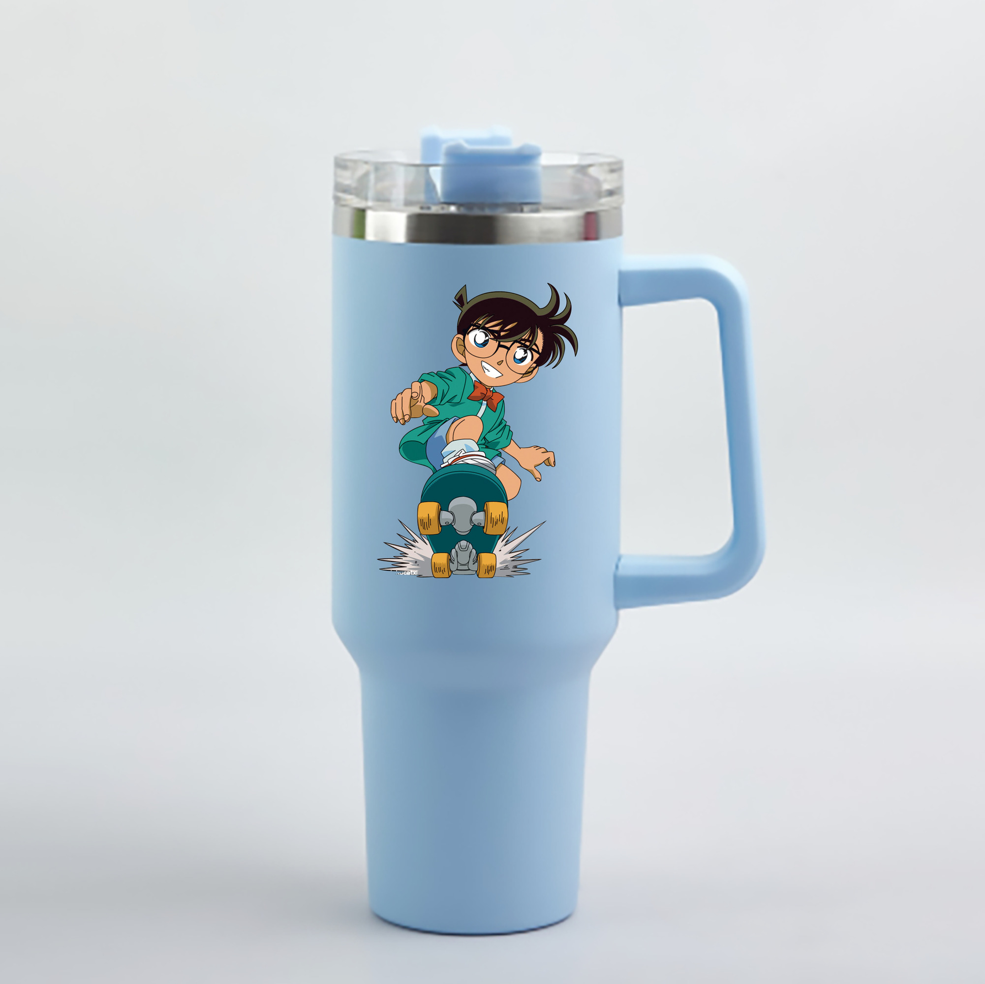 （画像用） 名探偵コナン 江戸川 コナン Detective Conan Conan Edogawa 1200mL車用タンブラー - クリスタルステッカー（プラスチックストロー付き）
