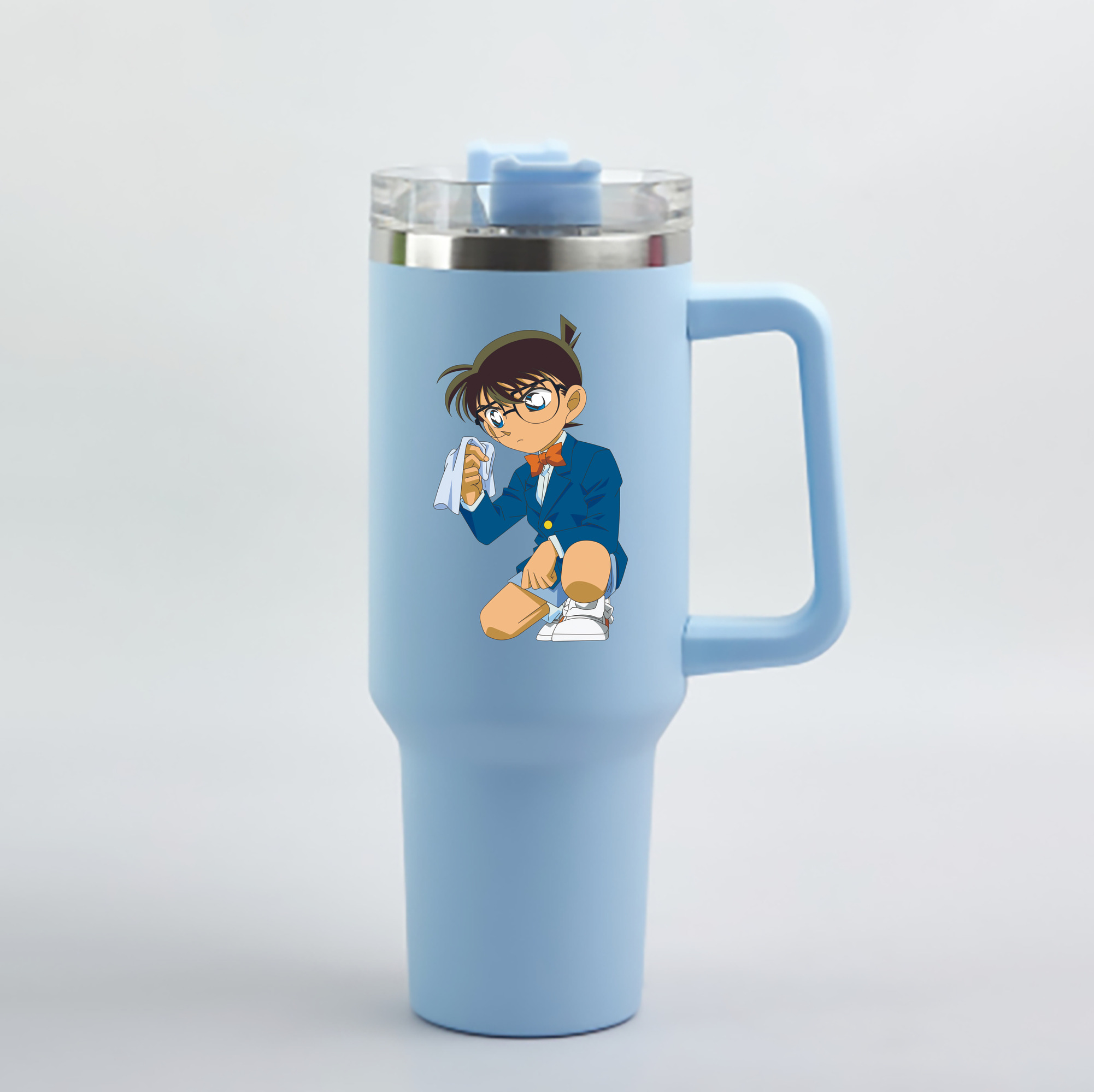 （画像用） 名探偵コナン 江戸川 コナン Detective Conan Conan Edogawa 1200mL車用タンブラー - クリスタルステッカー（プラスチックストロー付き）