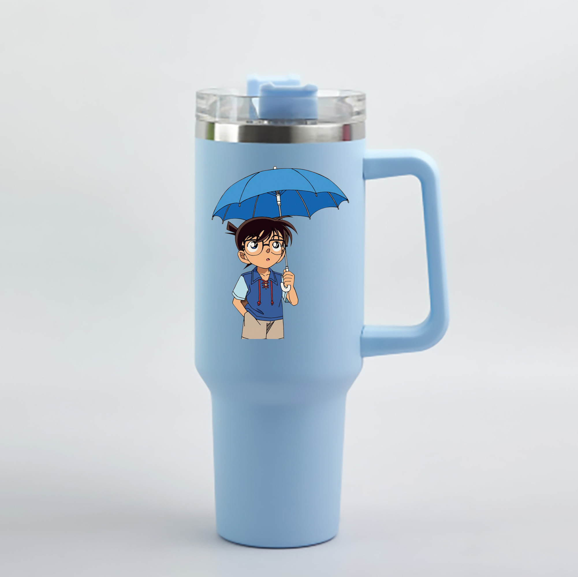 （画像用） 名探偵コナン 江戸川 コナン Detective Conan Conan Edogawa 1200mL車用タンブラー - クリスタルステッカー（プラスチックストロー付き）