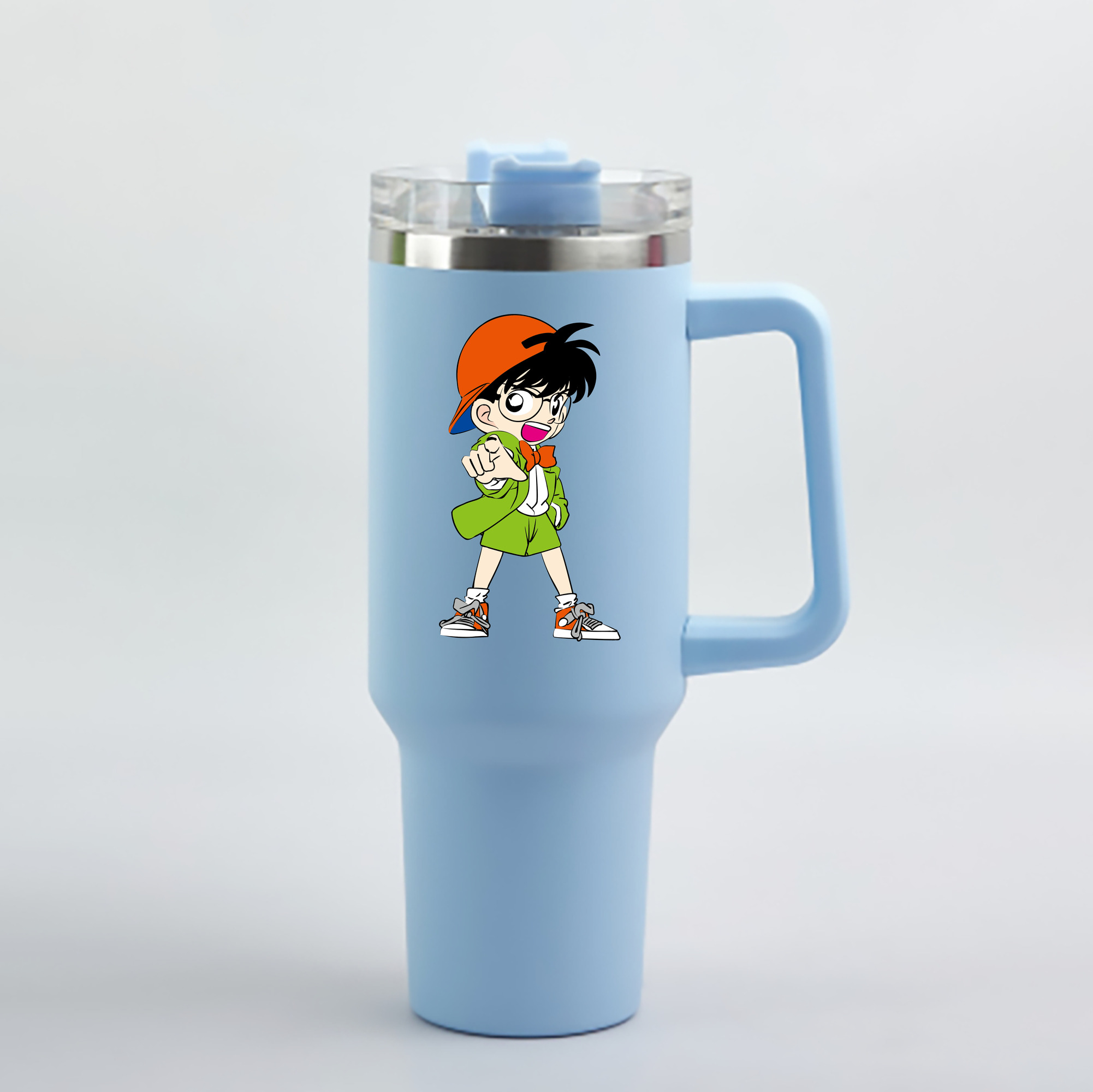 （画像用） 名探偵コナン 江戸川 コナン Detective Conan Conan Edogawa 1200mL車用タンブラー - クリスタルステッカー（プラスチックストロー付き）