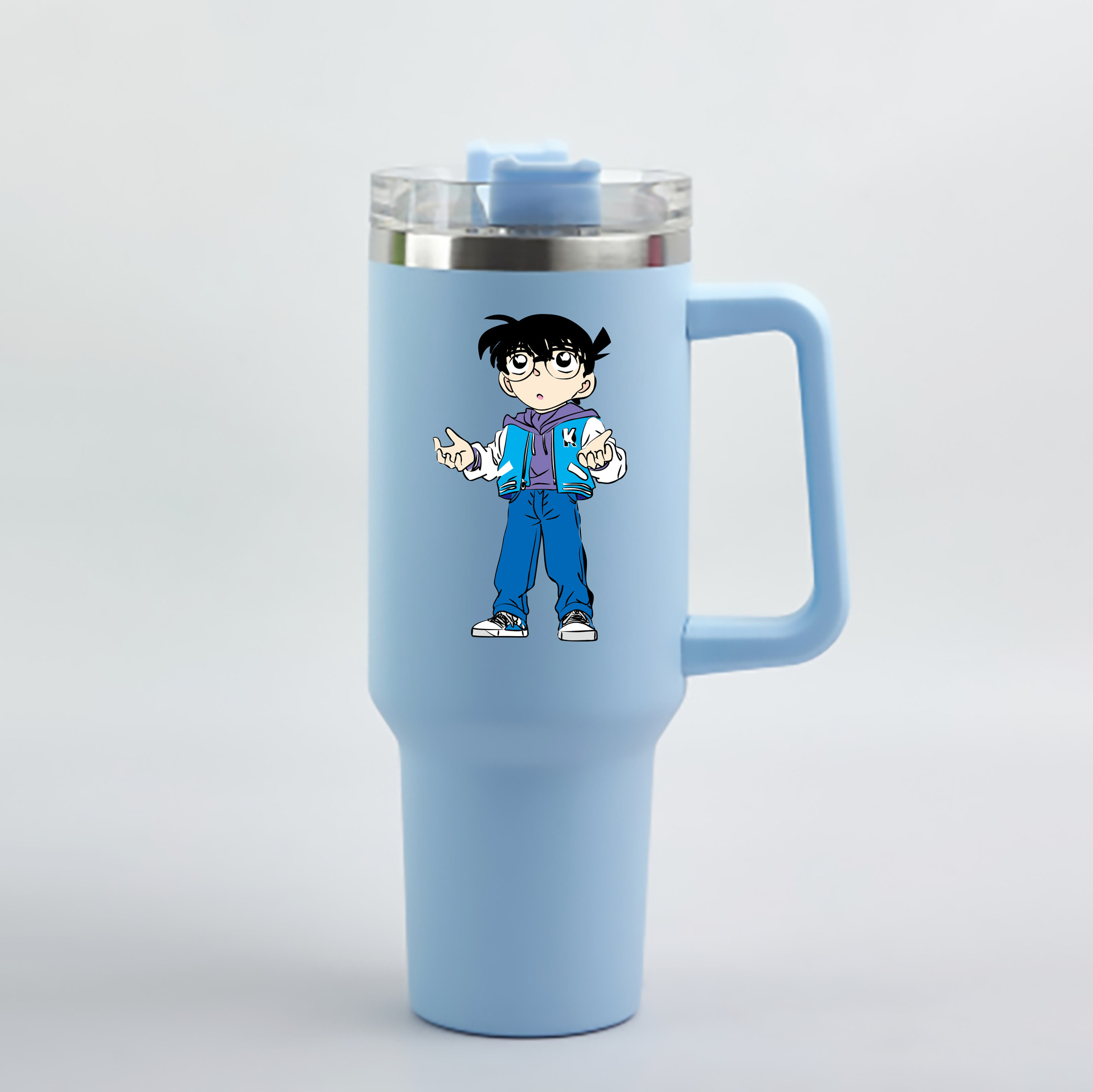 （画像用） 名探偵コナン 江戸川 コナン Detective Conan Conan Edogawa 1200mL車用タンブラー - クリスタルステッカー（プラスチックストロー付き）