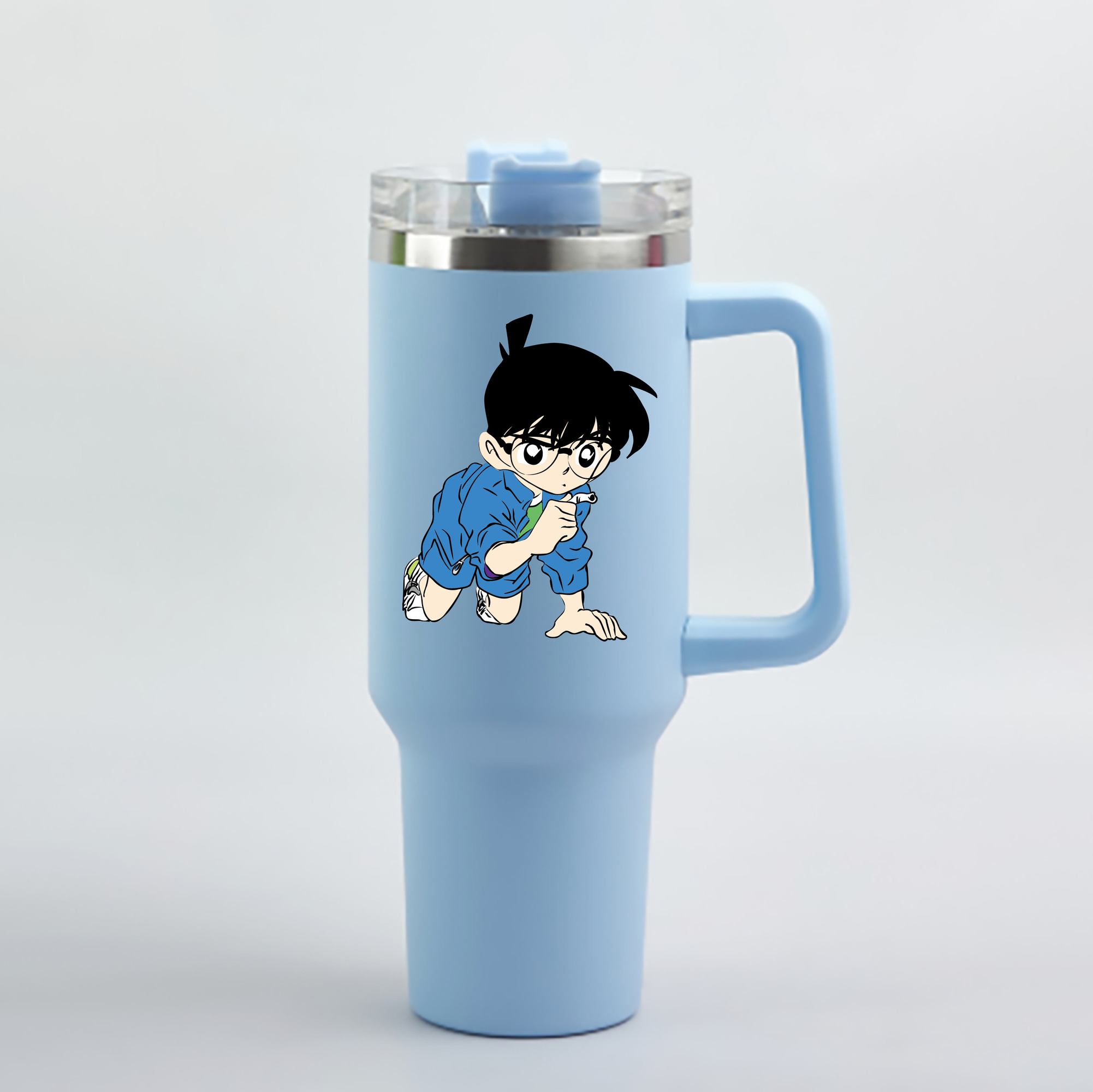 （画像用） 名探偵コナン 江戸川 コナン Detective Conan Conan Edogawa 1200mL車用タンブラー - クリスタルステッカー（プラスチックストロー付き）