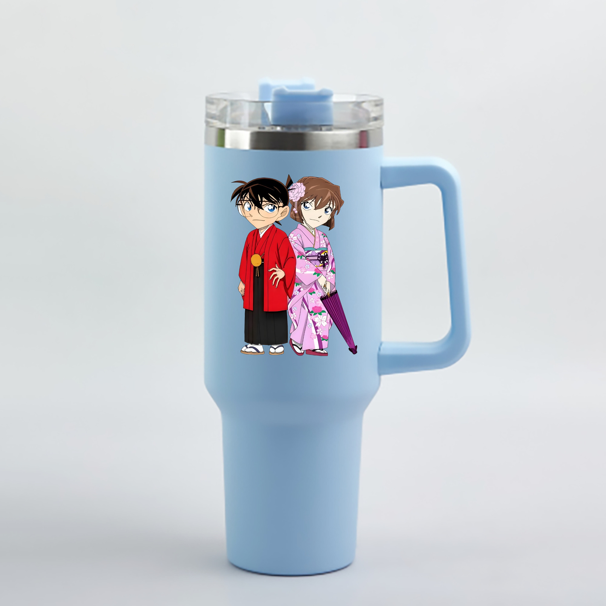 （画像用） 名探偵コナン 江戸川 コナン Detective Conan Conan Edogawa 1200mL車用タンブラー - クリスタルステッカー（プラスチックストロー付き）