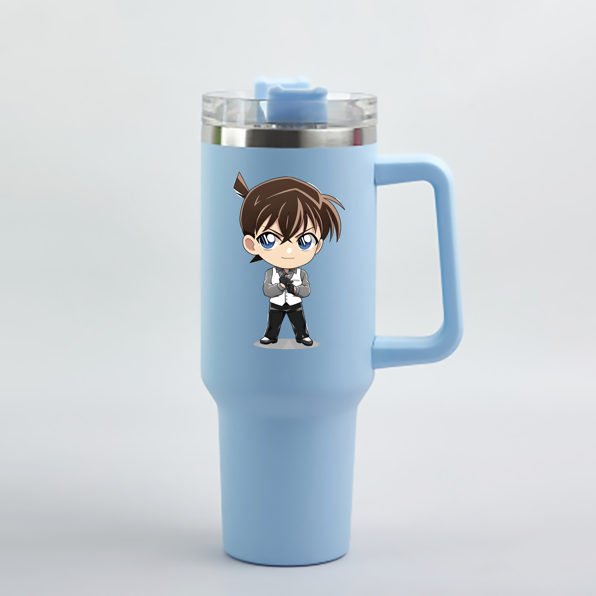 （画像用） 名探偵コナン 江戸川 コナン Detective Conan Conan Edogawa 1200mL車用タンブラー - クリスタルステッカー（プラスチックストロー付き）