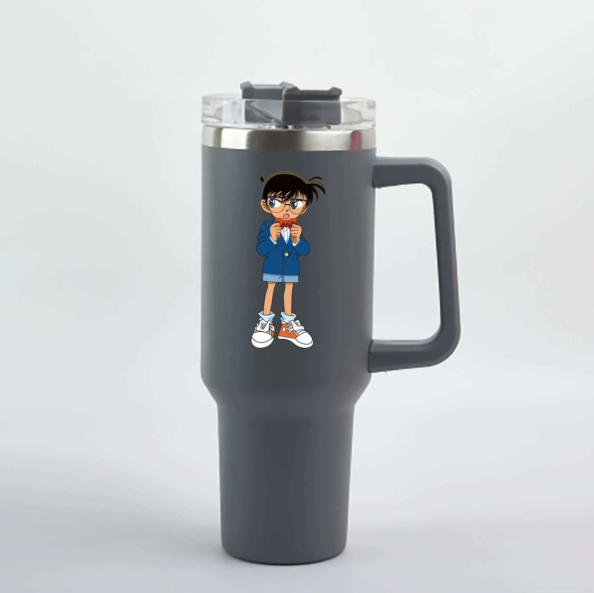 （画像用） 名探偵コナン 江戸川 コナン Detective Conan Conan Edogawa 1200mL車用タンブラー - クリスタルステッカー（プラスチックストロー付き）