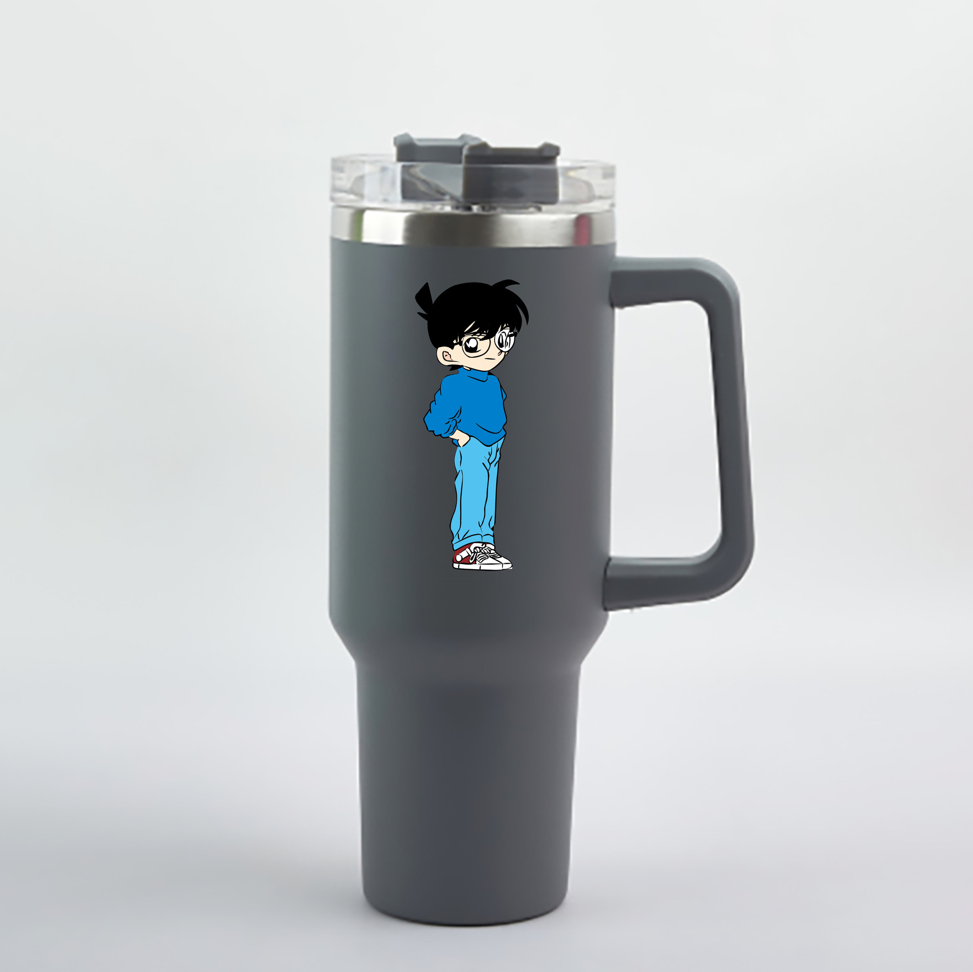 （画像用） 名探偵コナン 江戸川 コナン Detective Conan Conan Edogawa 1200mL車用タンブラー - クリスタルステッカー（プラスチックストロー付き）