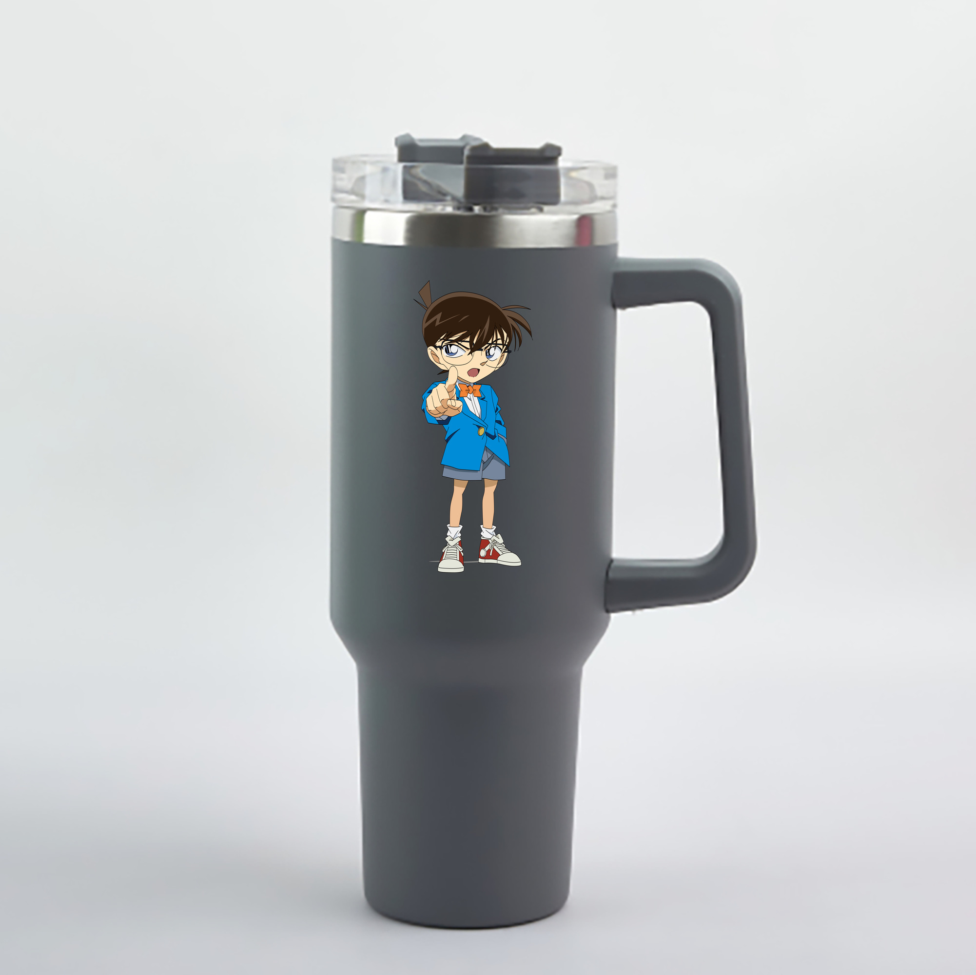 （画像用） 名探偵コナン 江戸川 コナン Detective Conan Conan Edogawa 1200mL車用タンブラー - クリスタルステッカー（プラスチックストロー付き）