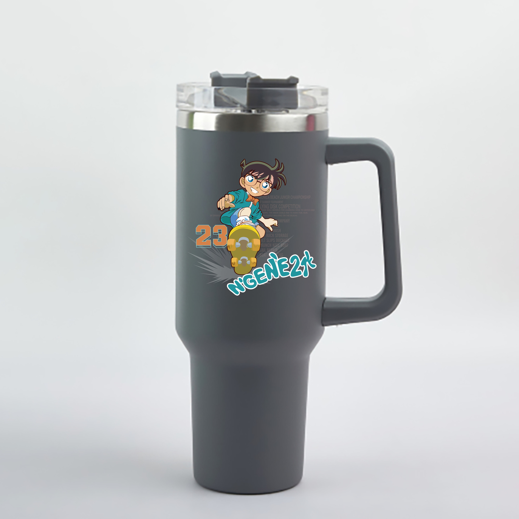 （画像用） 名探偵コナン 江戸川 コナン Detective Conan Conan Edogawa 1200mL車用タンブラー - クリスタルステッカー（プラスチックストロー付き）